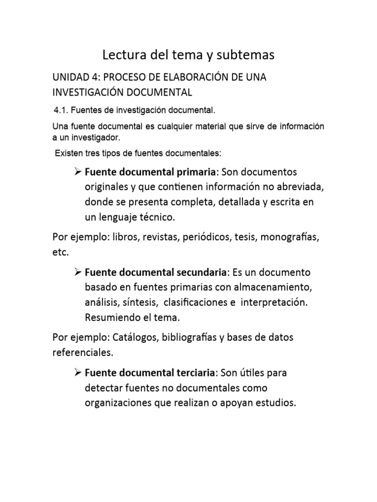 Lectura Del Tema y Subtemas, Tema 4 | PDF | Archivo de computadora ...
