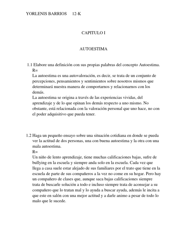 Autoestima y su Impacto en la Personalidad | PDF | Autoestima | Moralidad