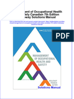 Full Management of Occupational Health and Safety Canadian 7Th Edition Kelloway Solutions Manual Online PDF All Chapter