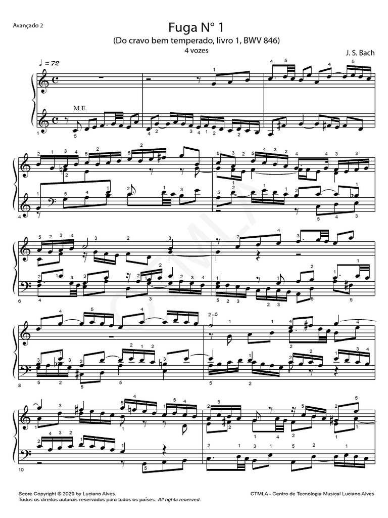 Fuga 1, Bach (Luciano Alves) | PDF