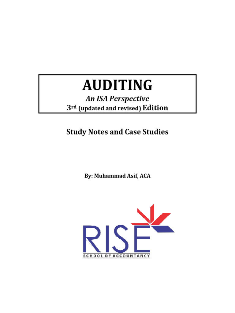 Auditing 3e (Volume I) | PDF | Audit | Financial Audit