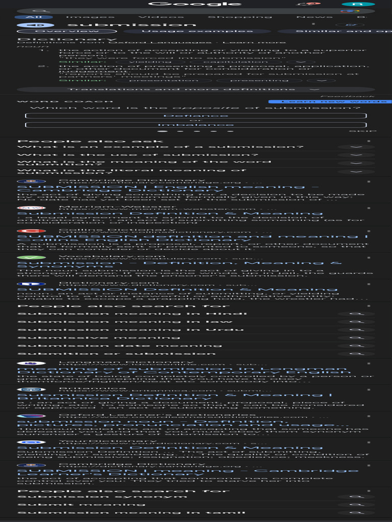 Sub Mission Meaning Google Search PDF Dictionary Linguistics