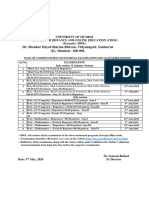 Third Year Onwads Exam Dates Summer Session