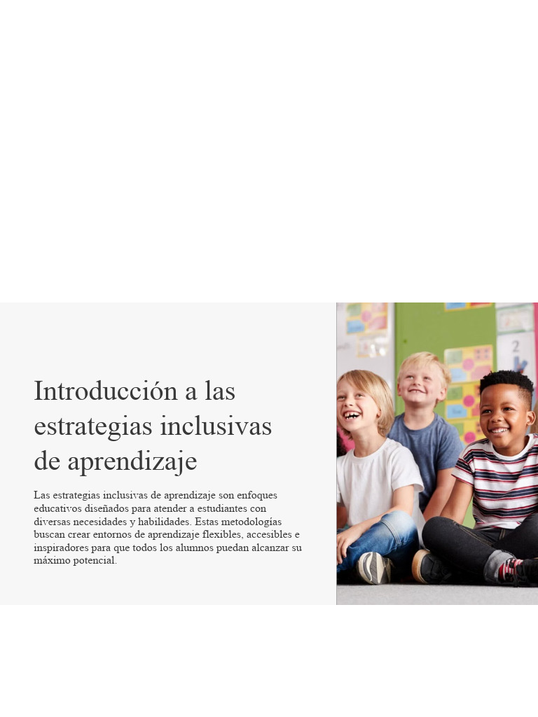 Introduccion A Las Estrategias Inclusivas De Aprendizaje Pdf