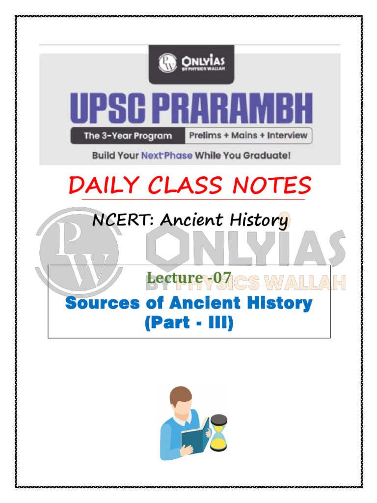 Ancient History 07 - Daily Class Notes - UPSC Prarambh 2026 | PDF ...