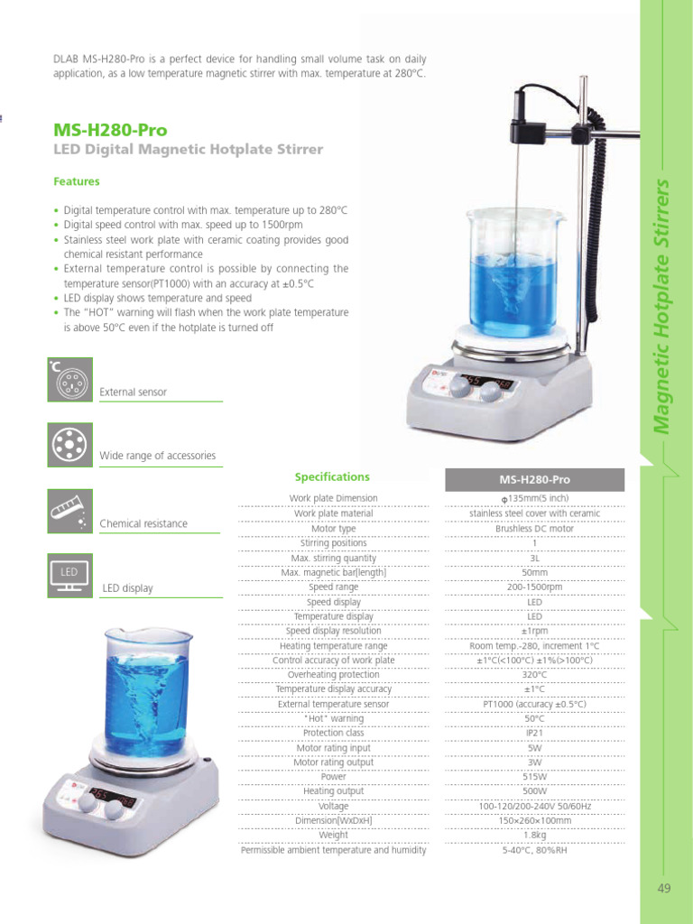 Agitador Magnetico Ms-H280-Pro | PDF | Electric Motor | Electric Generator