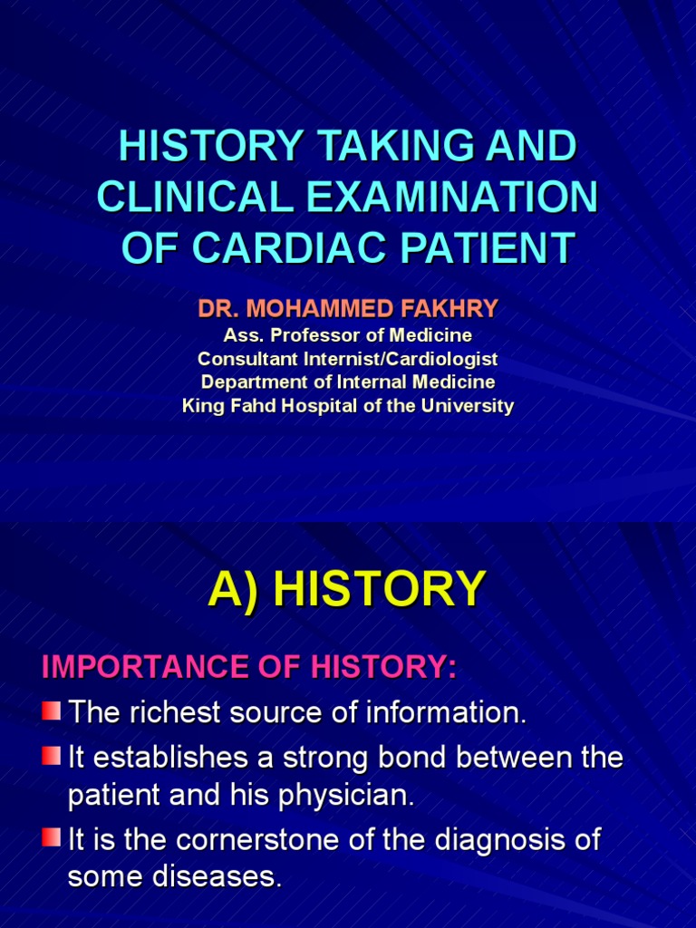 History Taking and Ce of Cardiac Patients PDF Heart Failure Heart