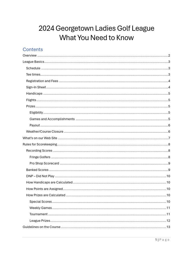 2024 gtcc ladies golf league what you need to know rev 1 PDF Par