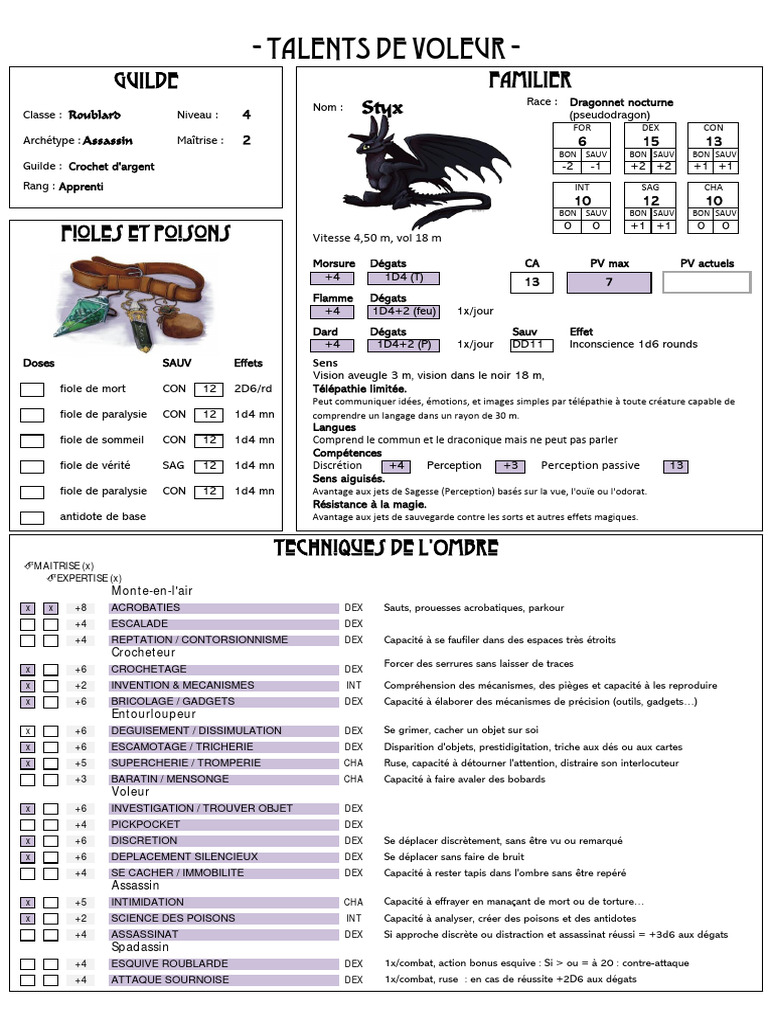 Dragonnet Nocturne : Roublard Assassin | PDF | Divertissement