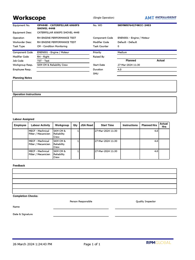Caterpillar 6060FS Engine Test Plan | PDF | Engineering | Computing