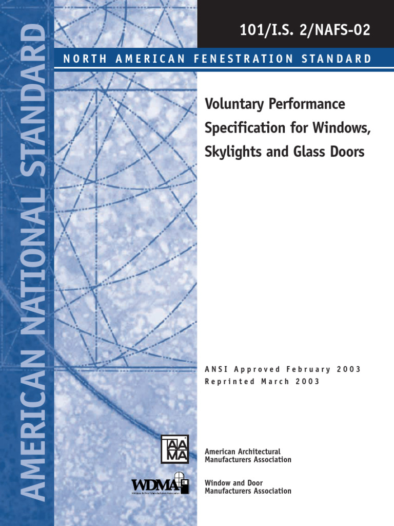 AAMA/NWWDA 101/I.S. 2-97 Standard | PDF | Window | Door