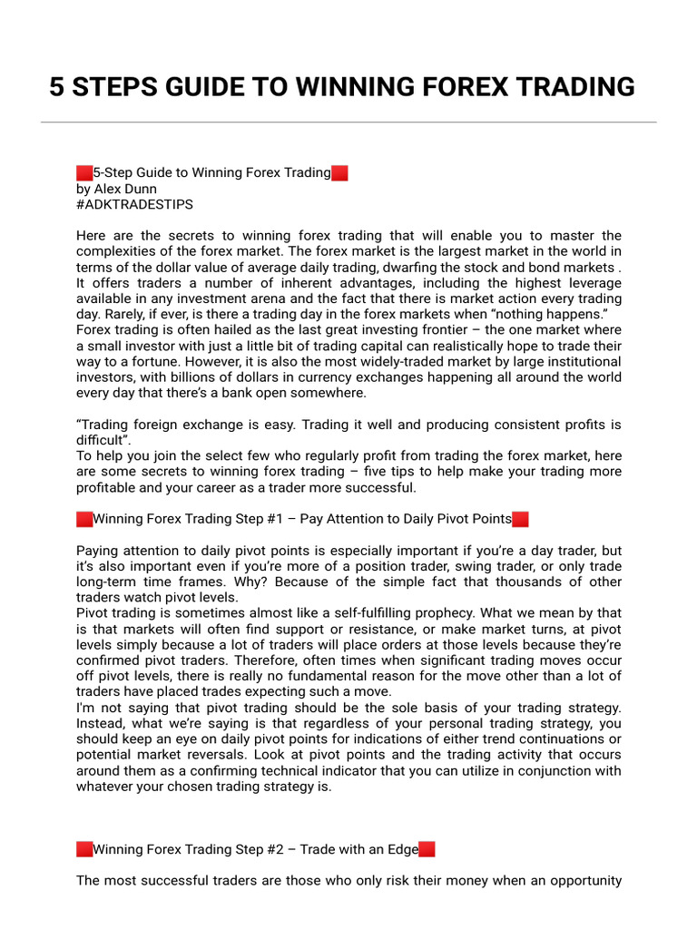 5 Steps to Winning Forex Trading | PDF | Foreign Exchange Market | Business