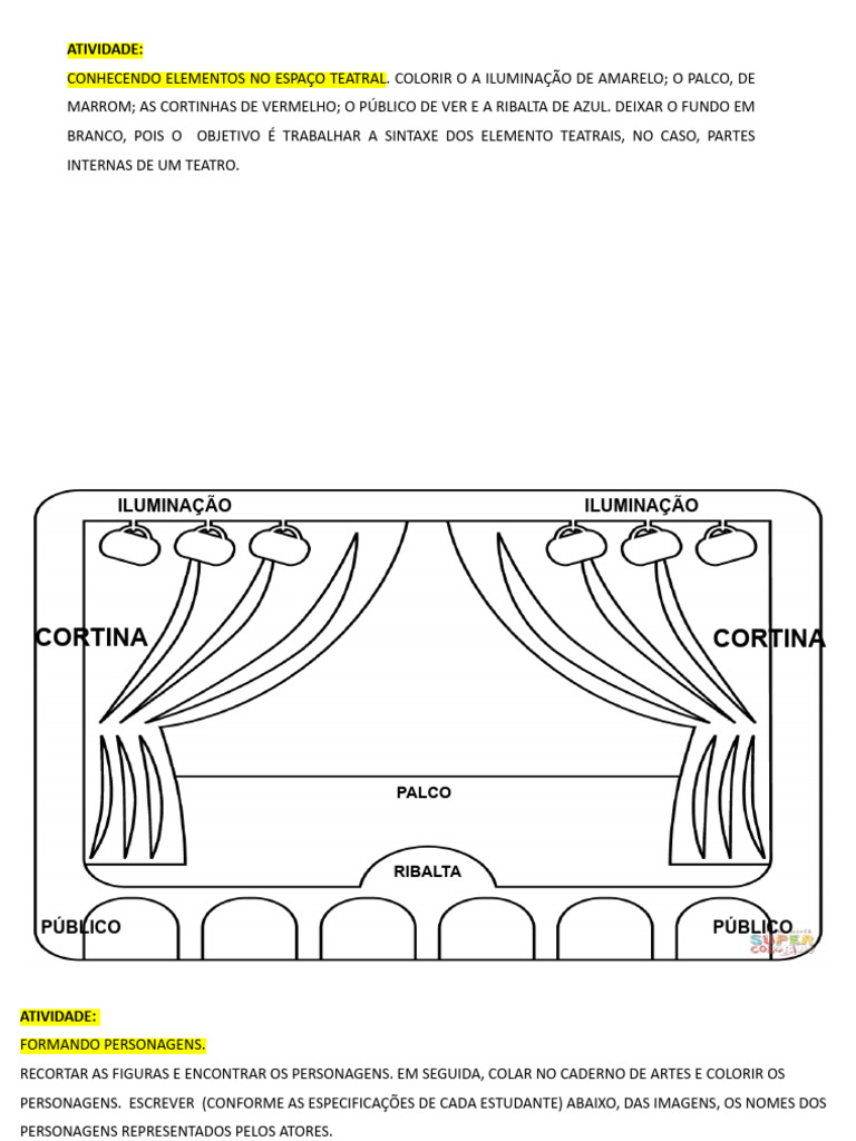 Atividade Adaptada Teatro | Download grátis PDF | Paisagem | Teatro