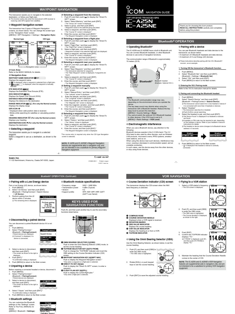 Ic a25n a25ne bt nav 1 pdf bluetooth radio