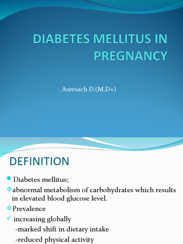 Diabetes Management in Pregnancy Overview | PDF | Insulin Resistance ...