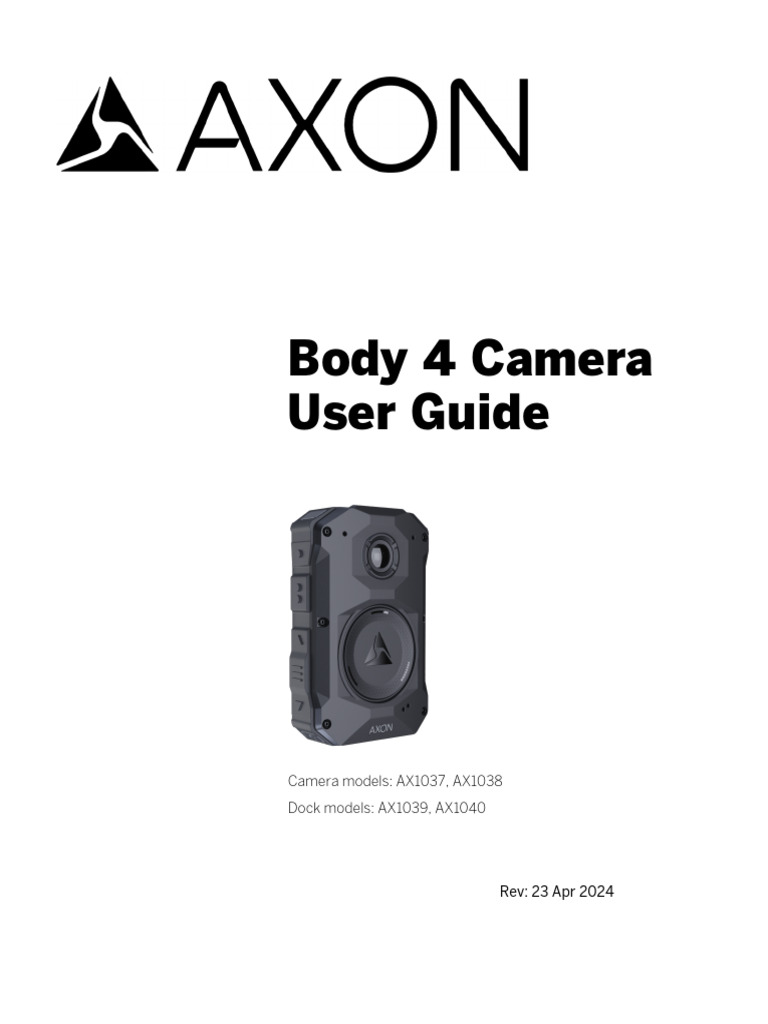 Axon Body 4 Camera User Guide | PDF | Camera | Ios