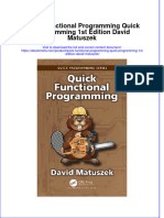 Full Ebook of Quick Functional Programming Quick Programming 1St Edition David Matuszek Online PDF All Chapter