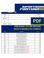 LISTA IMPORTADORA FORTUNA 168 13-10-2023