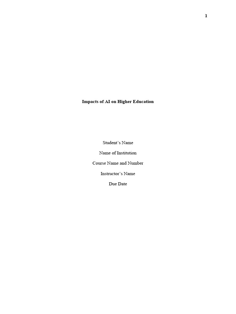 AI's Role in Higher Education | PDF | Artificial Intelligence ...