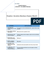 Examen Parcial I - Proyecto de Cambio Personal