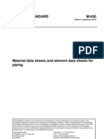 Material Data Sheets and Element Data Sheets for Piping