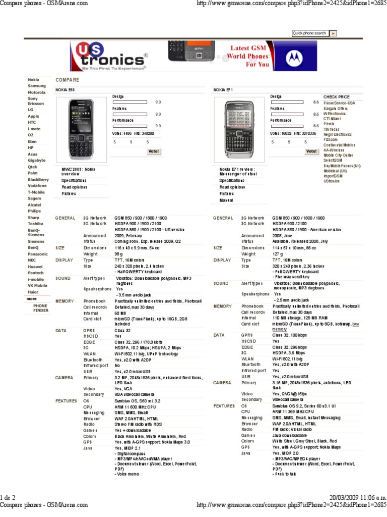 Compare Phones GSMArena PDF Secure Digital Htc