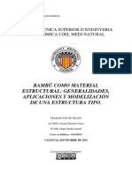 BAMBÚ COMO MATERIAL ESTRUCTURAL - GENERALIDADES, APLICACIONES Y MODELIZACIÓN DE UNA ESTRUCTURA TIPO.