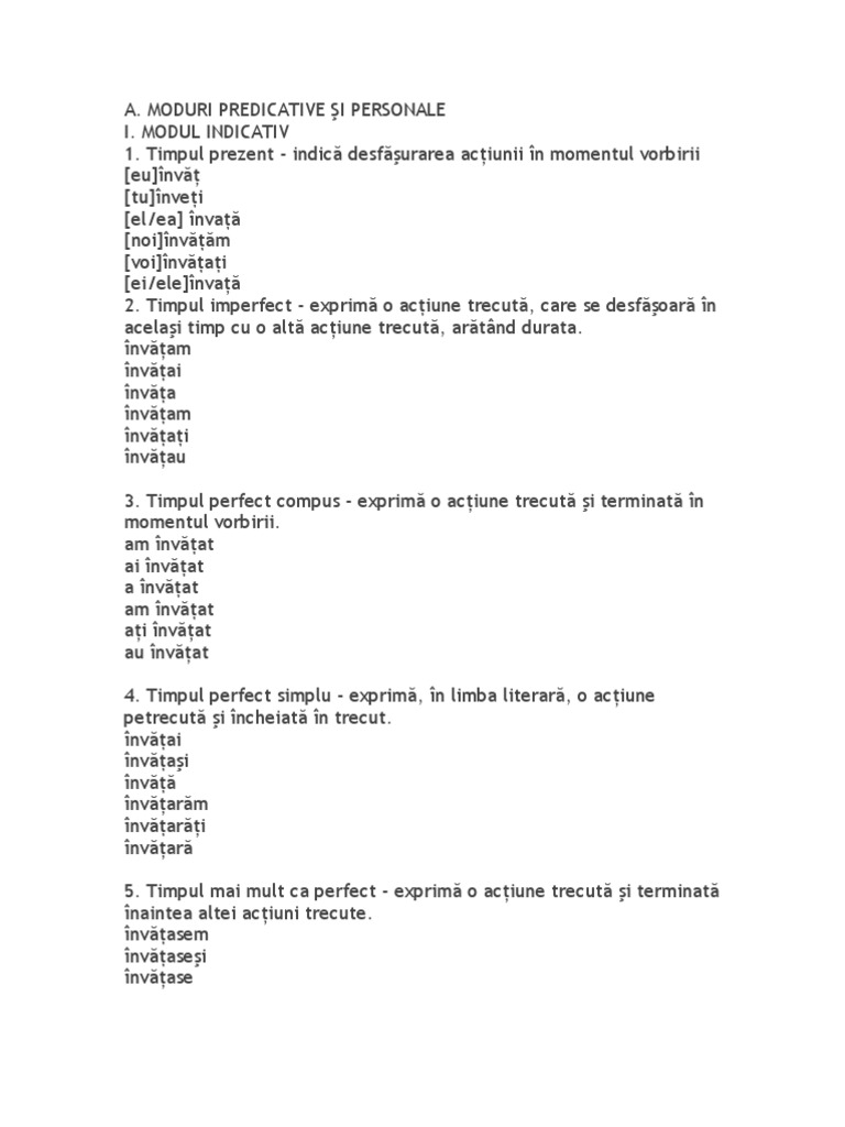 Modurile Si Timpurile VB | PDF