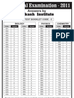 Answer Key For Cbse Mains 2011