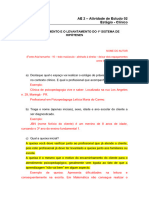 Desenvolvimento E O Levantamento Do 1º Sistema de Hipóteses: AE 2 - Atividade de Estudo 02 Estágio - Clínico