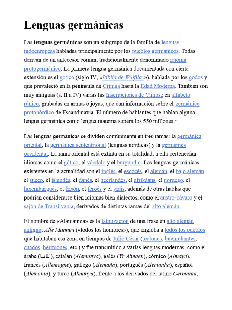 Lenguas germánicas PDF Idiomas Estudios de idiomas extranjeros