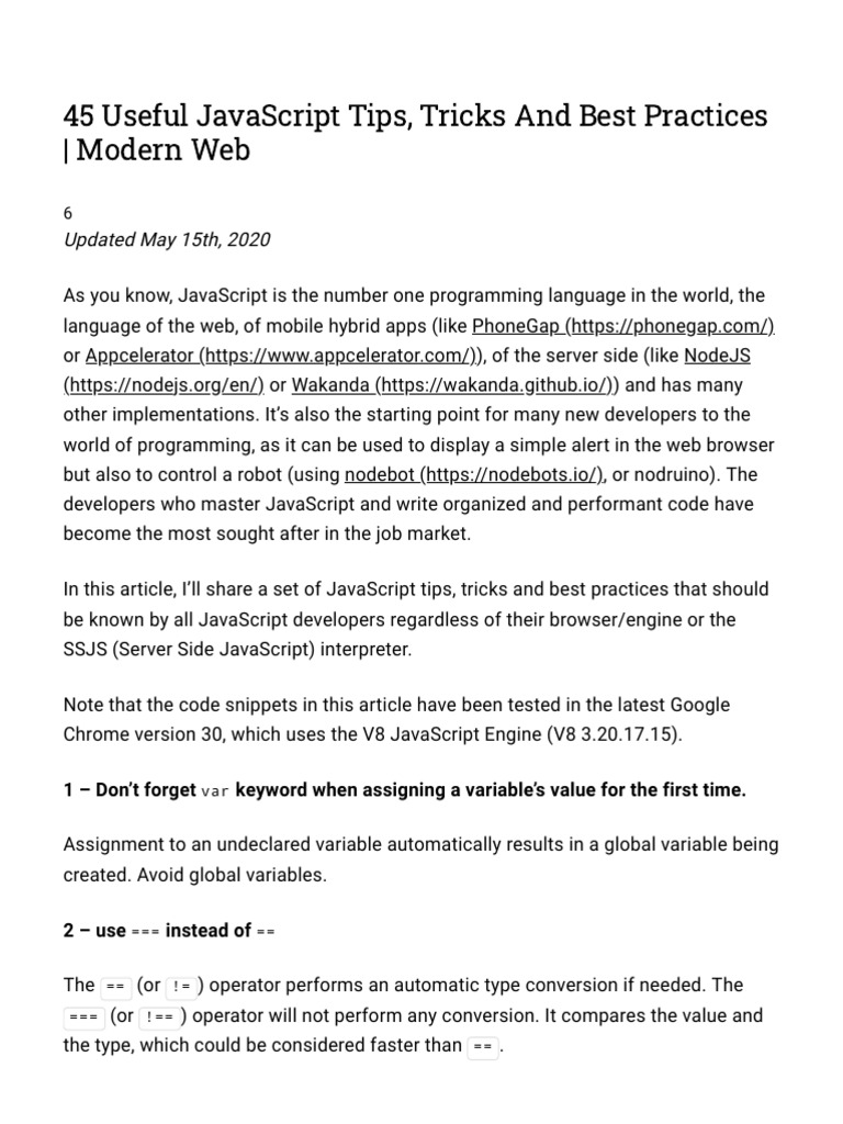 45 Useful JavaScript | PDF | Java Script | Computer Science