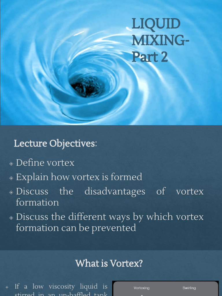Vortex Formation in Liquid Mixing | PDF | Vortices | Liquids