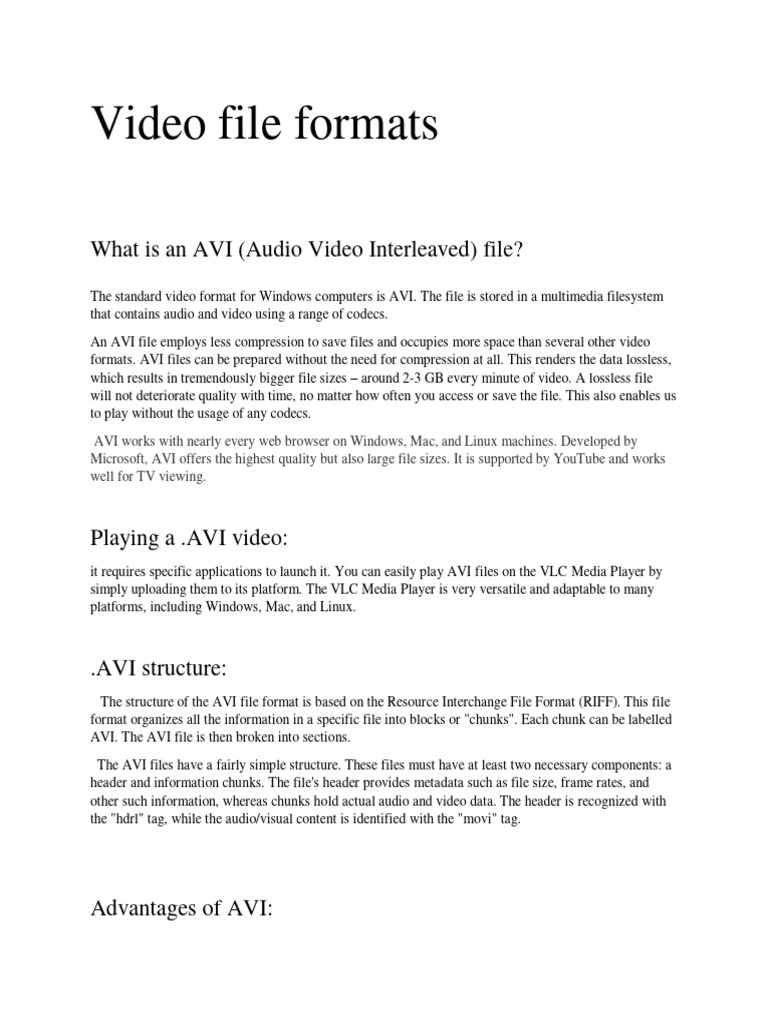AVI vs MP4: Video Format Comparison | PDF | Codec | File Format