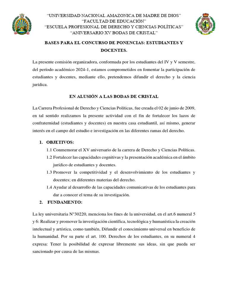 Concurso de Ponencias en Derecho 2024 | PDF