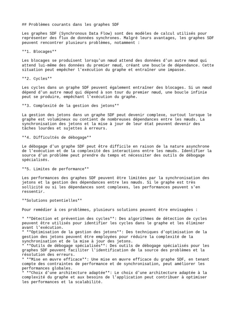 Problèmes et solutions des graphes SDF | PDF | Théorie des graphes ...