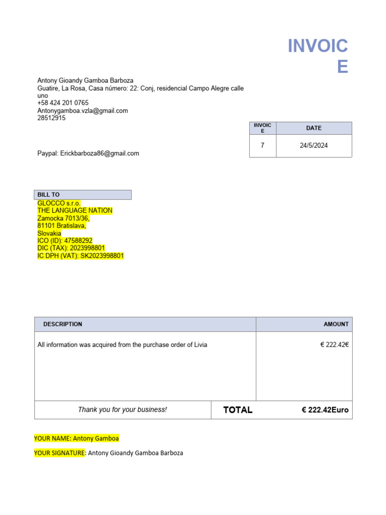Invoice 7 | PDF