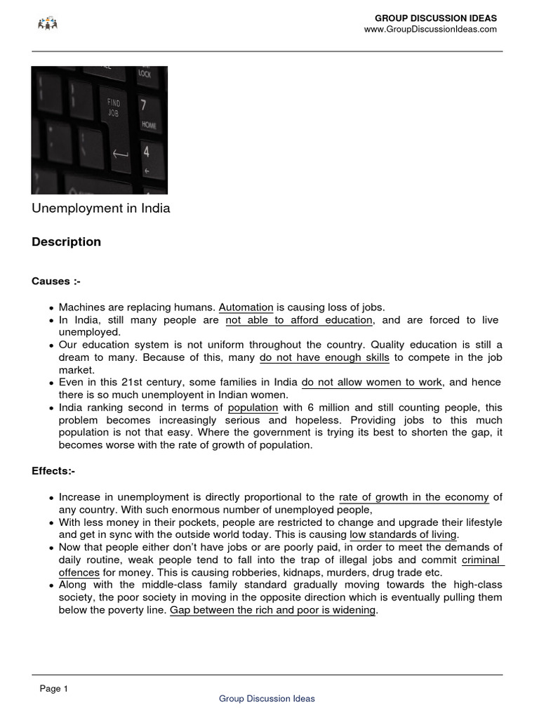 Unemployment in India | PDF | Unemployment | Economies
