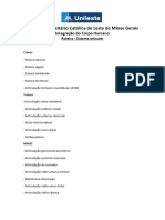 Roteiro - Sistema articular - Integração do corpo humano