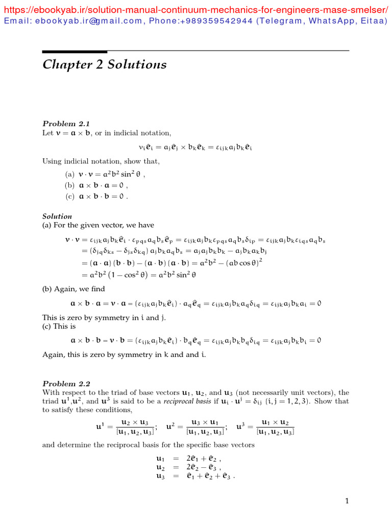 Mechanics Solution Pdf Cartesian Coordinate System Matrix
