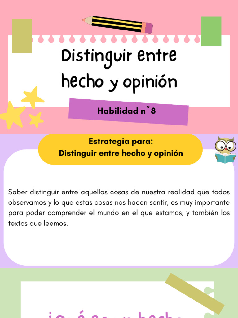 Distinguir entre hecho y opinión | PDF