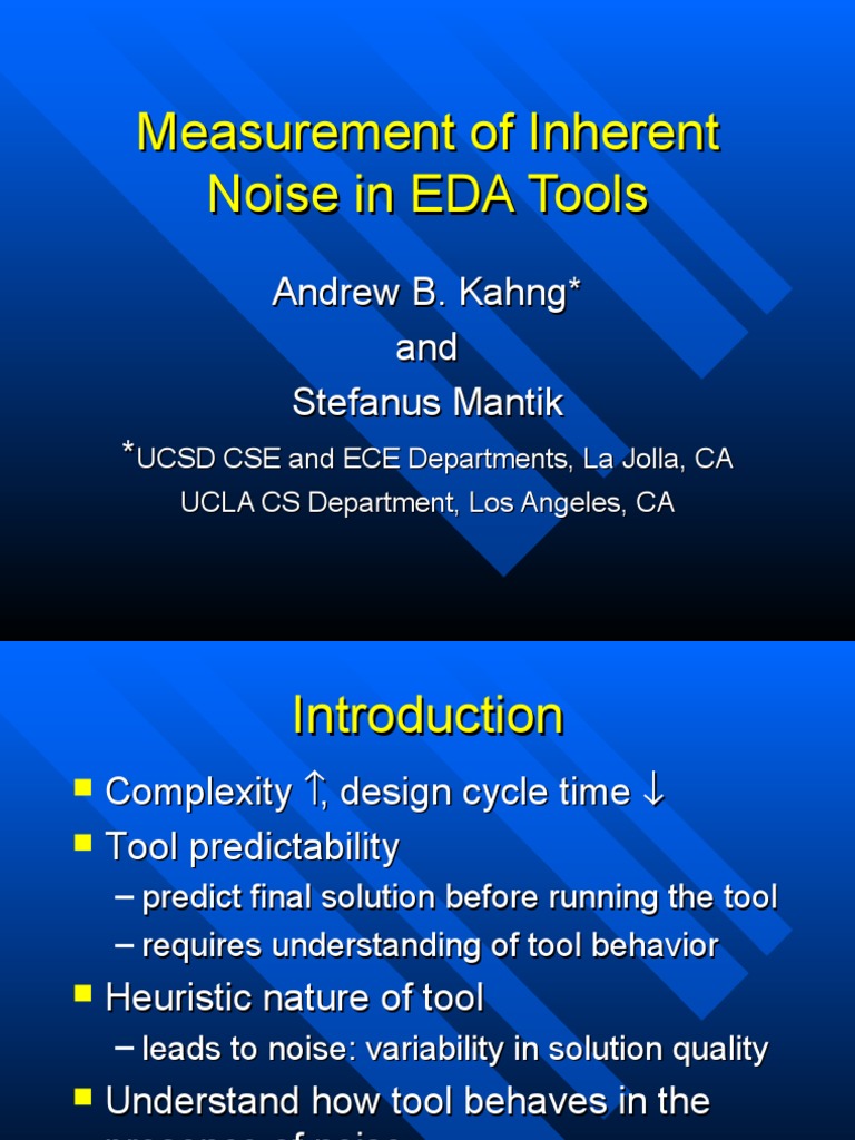 Inherent Noise Measurement in EDA Tools | PDF | Randomness | Areas Of ...