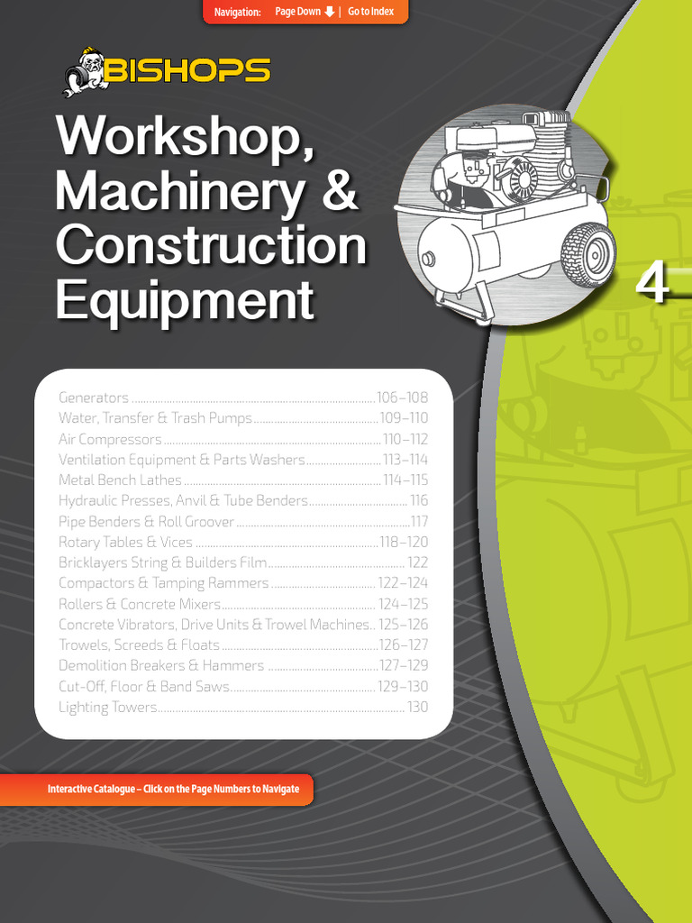Workshop Machinery & Construction Equipment | PDF | Diesel Engine | Engines