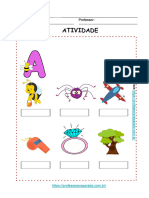 Atividades de Escrita Com Letras Do Alfabeto