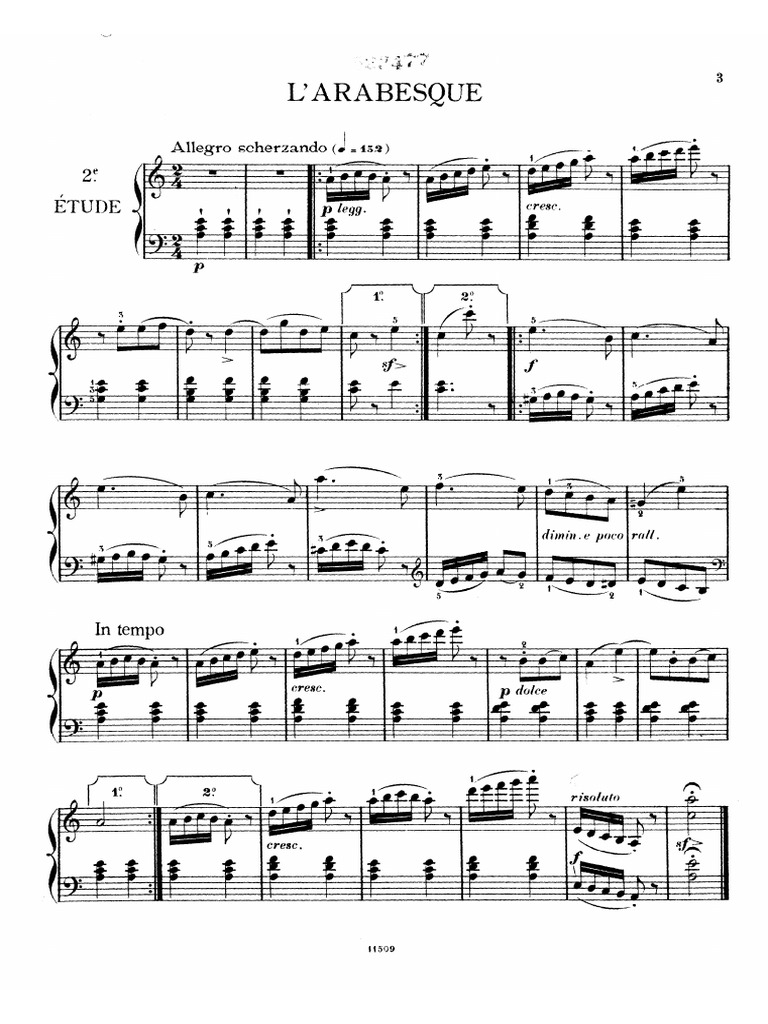 Burgmuller 25 etudes op 100 no 02 l arabesque pdf