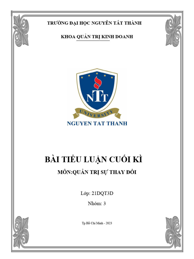 bài tiểu luận cuối kì QTSTD | PDF