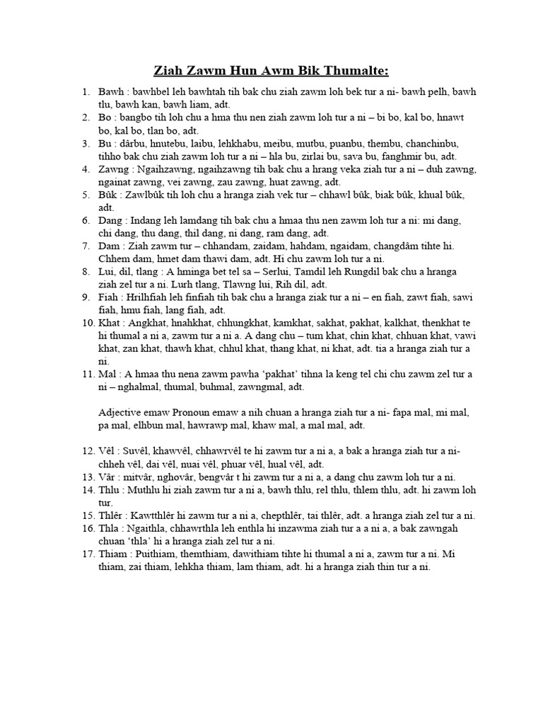 Zo Tawng Ziah Leh Hman Dan Dik Pdf