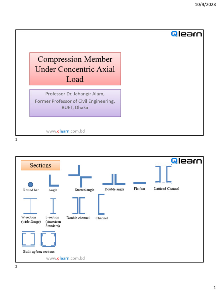 Compression Member Design 17-08-2023 | PDF | Buckling | Building ...