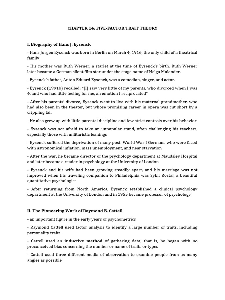Big 5 reviewer pdf extraversion and introversion factor analysis