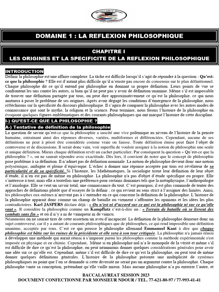 Origines et spécificité de la philosophie | PDF | Socrate | Raison